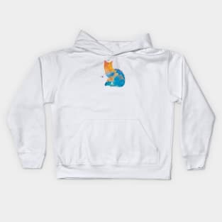 Pixie bob cat in watercolor Kids Hoodie